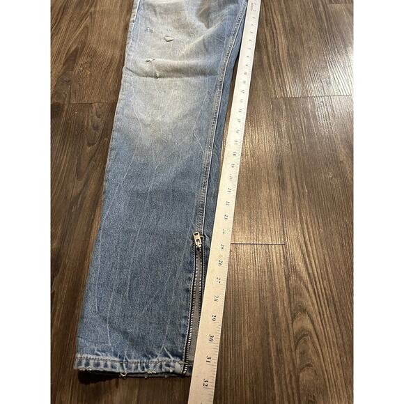 Jack & Jones Jeans Mens 38x32 Slim Fit Mike Light Wash Blue Straight Button - Picture 4 of 7